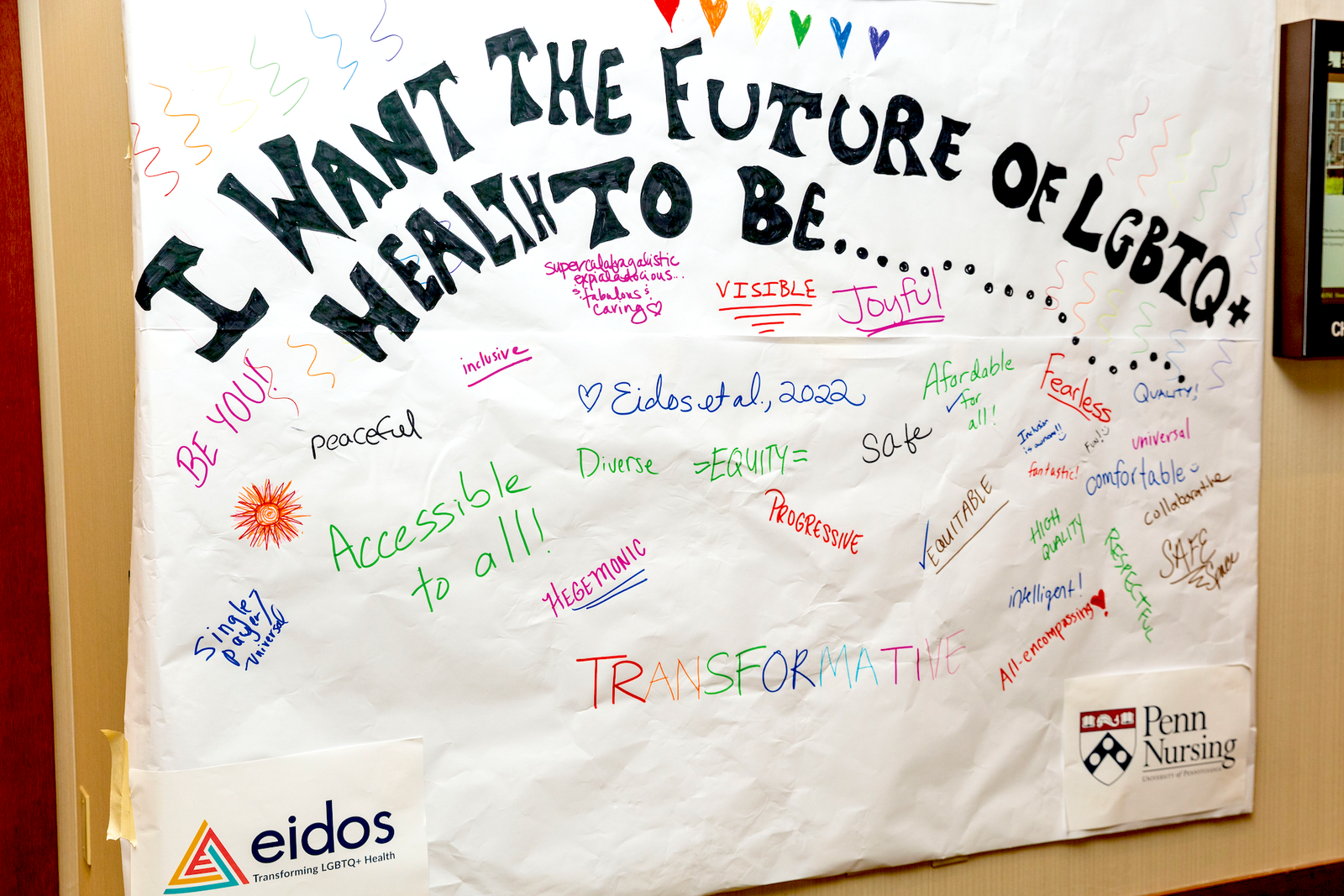 poster with various writing on it