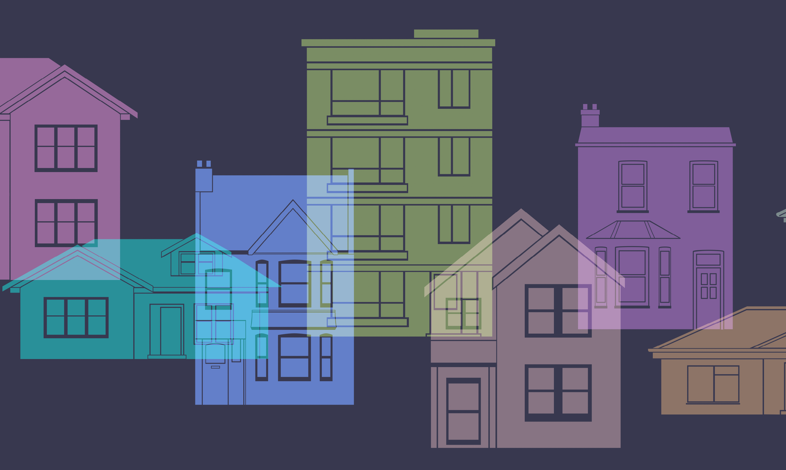 illustration of different types of houses