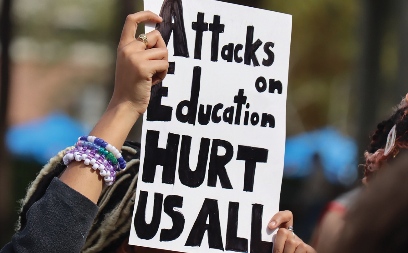 University of North Florida students gathered to protest Florida Gov. Ron DeSantis’ plans to defund diversity, equity, and inclusion offices at state public colleges and universities. (Photo courtesy of Justin Nedrow Spinnaker Media Photography)