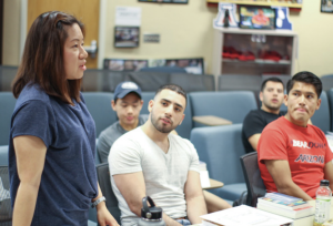 Veterans engage in discussion during an academic boot camp at the University of Arizona. (Photo courtesy of WSP)