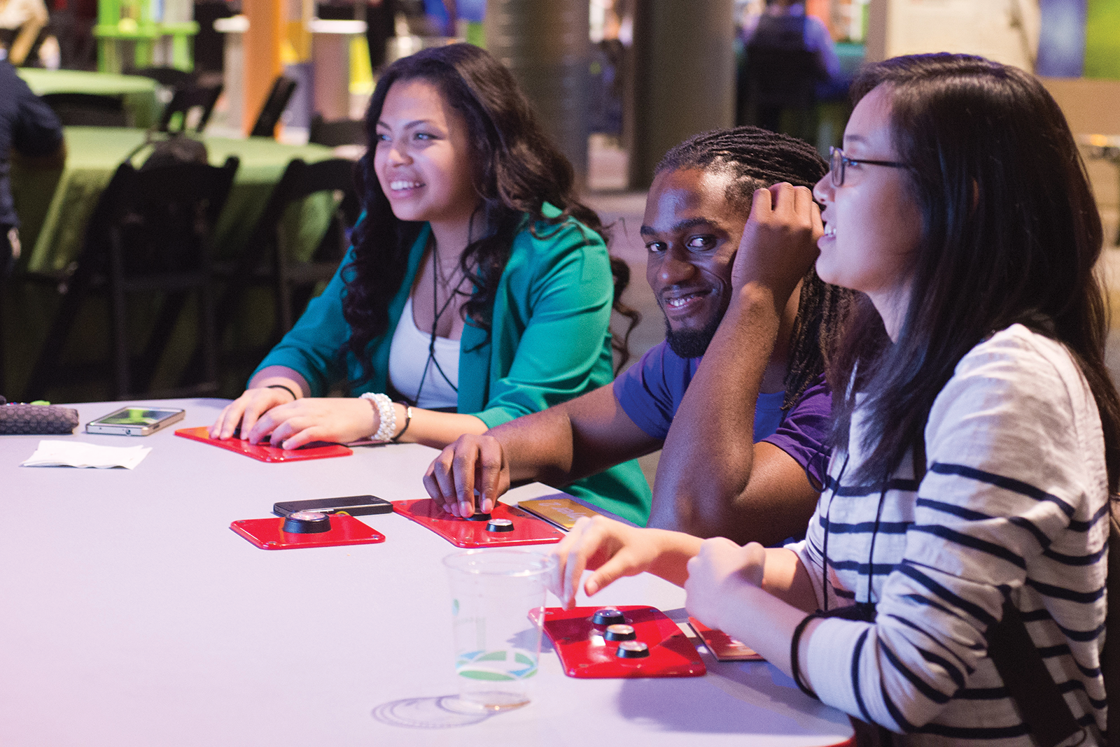 Undergraduate students at a STARS Computing Corps conference learn how to design activities for engaging K-12 classrooms in computing and engineering. The Inclusive Intelligent Tech-nologies for Education Institute partners on a number of projects including the STARS program.