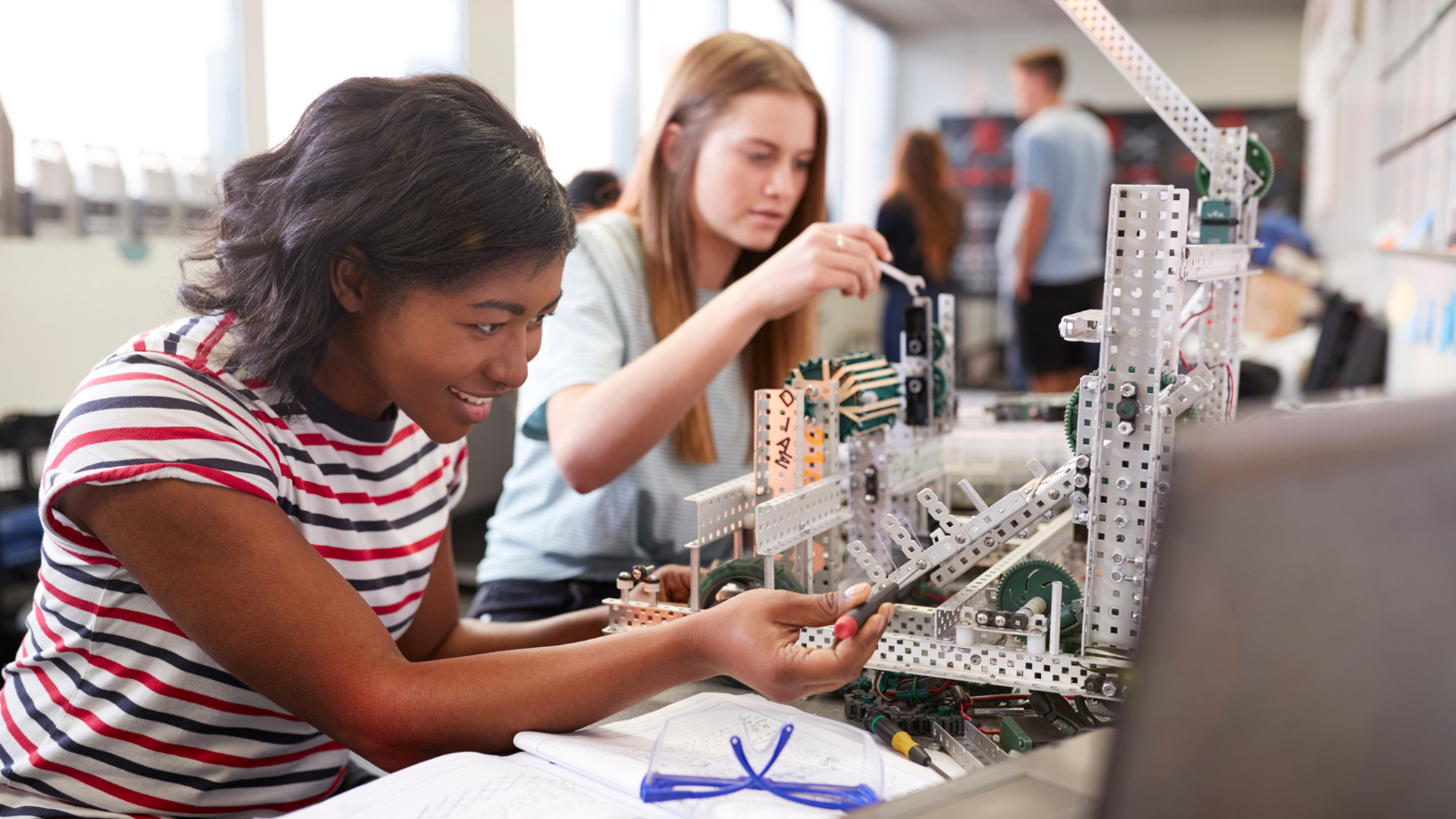 diverse students take part in STEM research