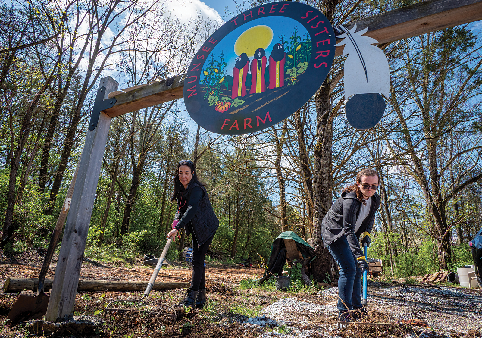 Students tend a farm as part of a project that also helps revitalize Indigenous languages