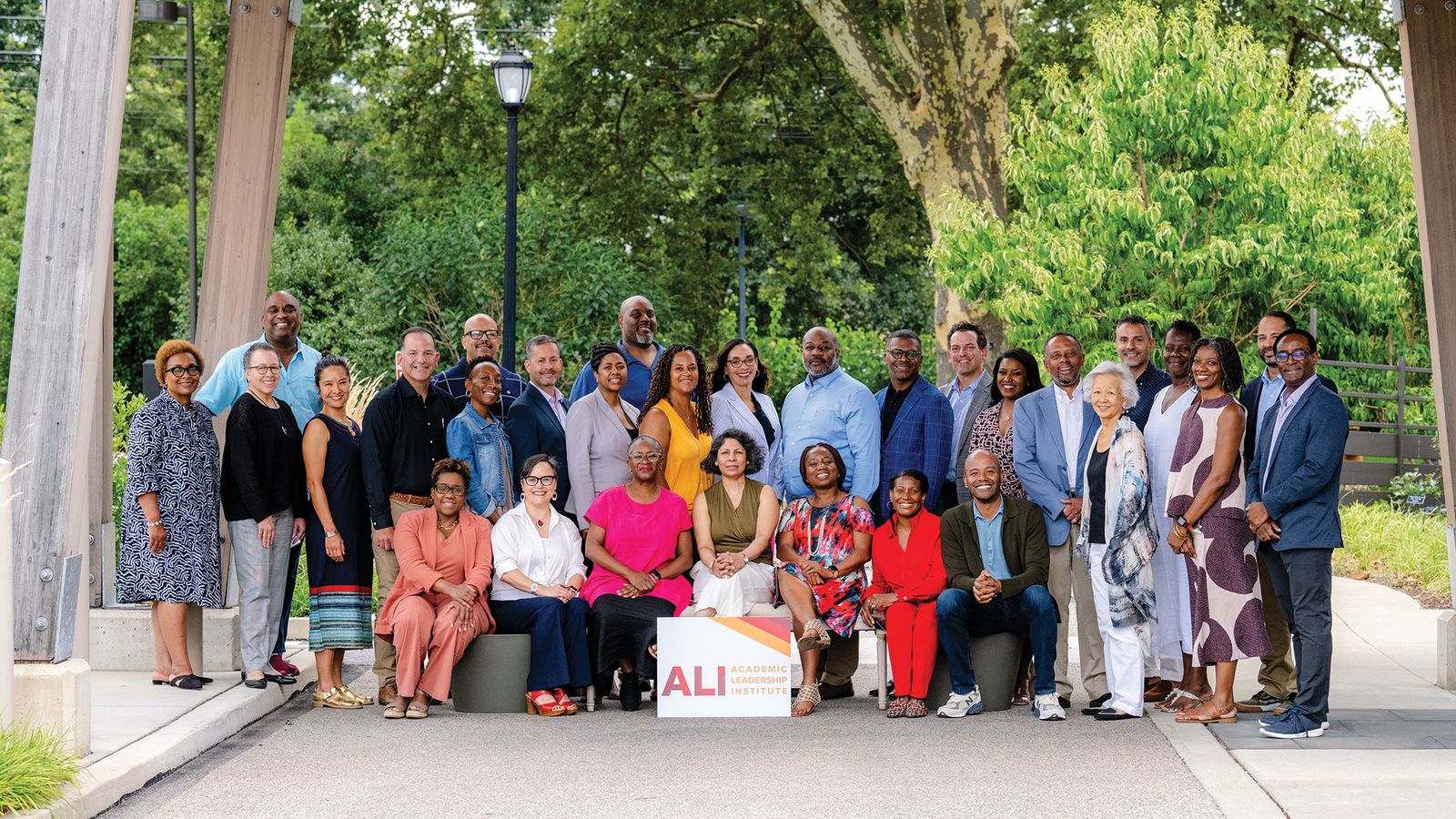 The 2023 Academic Leadership Institute faculty and cohort in Swarthmore, Pa. (Photo courtesy Maura McConnell Photography)