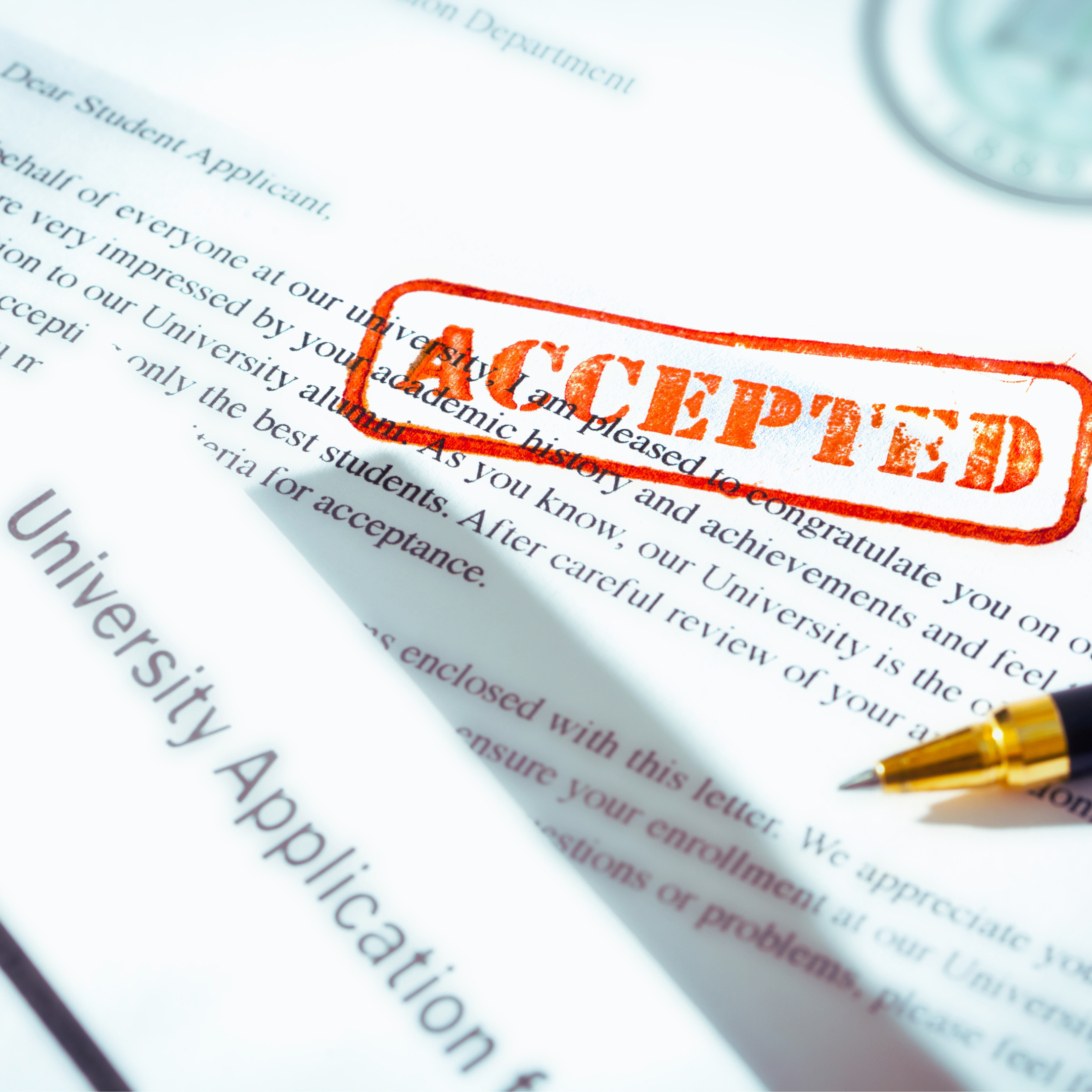 College acceptance letter